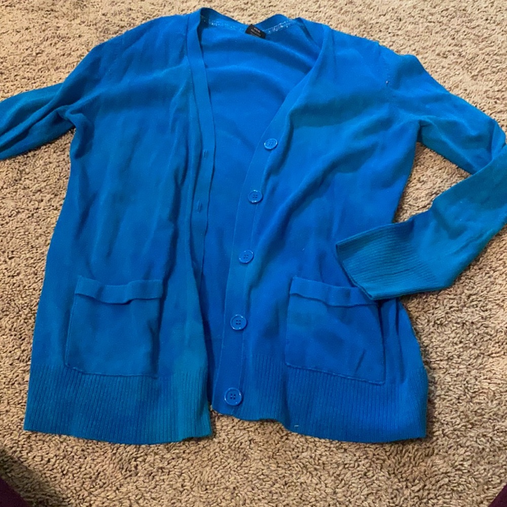Bright blue button cardigan